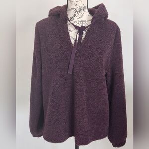 Loft Sherpa Brown Hoodie Sz M